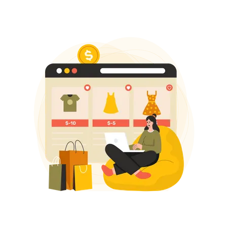 Digital Shopping  Illustration