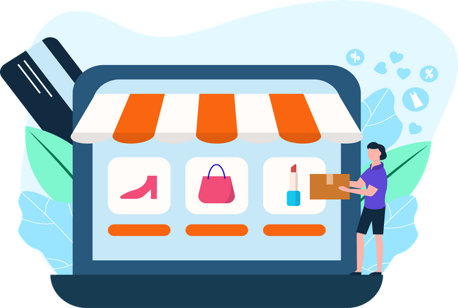 Digital Shopping  Illustration