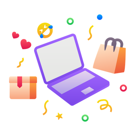 Digital shopping  Illustration