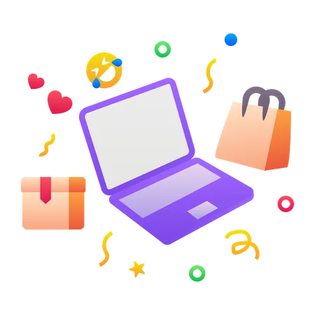 Digital shopping  Illustration