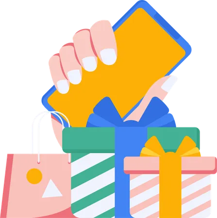 Digital shopping  Illustration