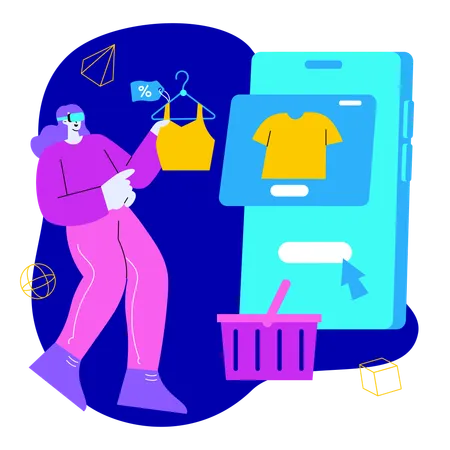 Digital Shopping  Illustration