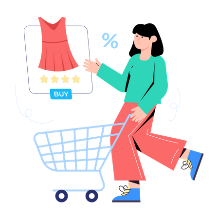 Digital Shopping  Illustration