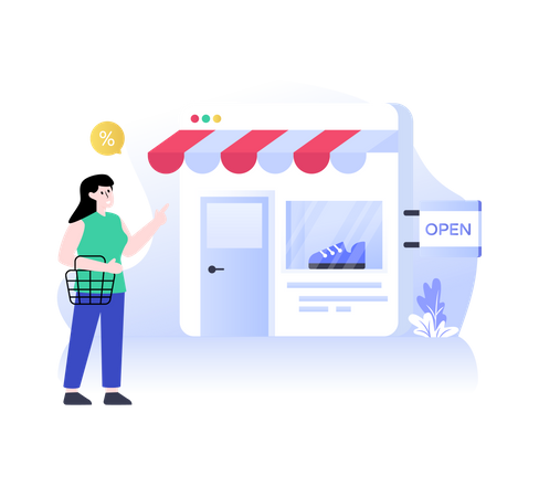 Digital shopping store  Illustration