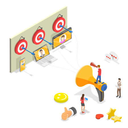 Digital target marketing  Illustration