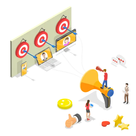 Digital target marketing  Illustration