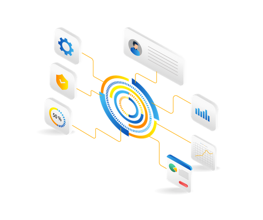 Digital Transformation Control Button  Illustration