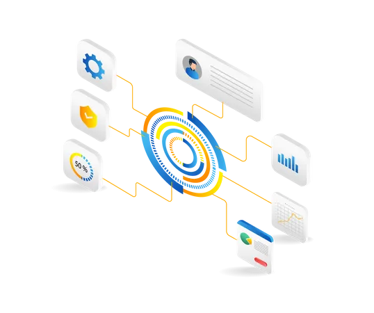 Digital Transformation Control Button  Illustration