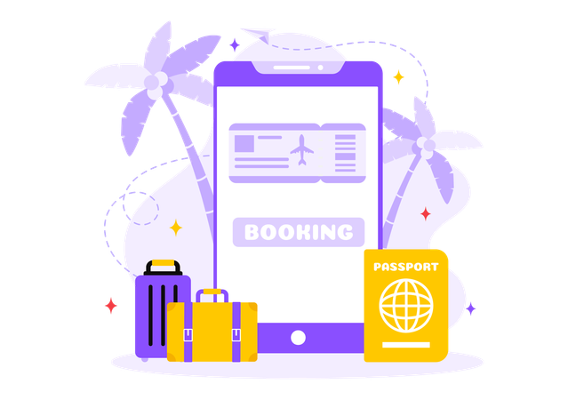 Digital Travel Booking  Illustration