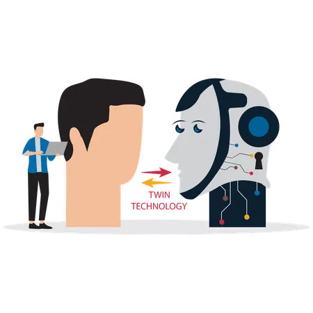 Digital Twin Technology  Illustration