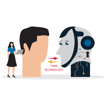 Digital Twin Technology  Illustration
