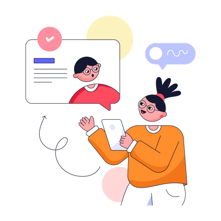 Digital video call  Illustration