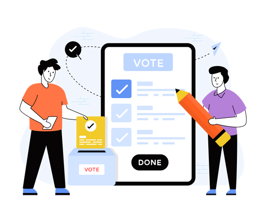 Digital Voting  Illustration