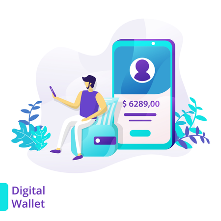 Digital Wallet  Illustration