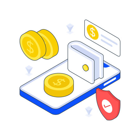 Digital Wallet  Illustration