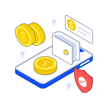 Digital Wallet  Illustration