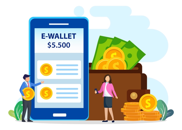 Digital Wallet  Illustration