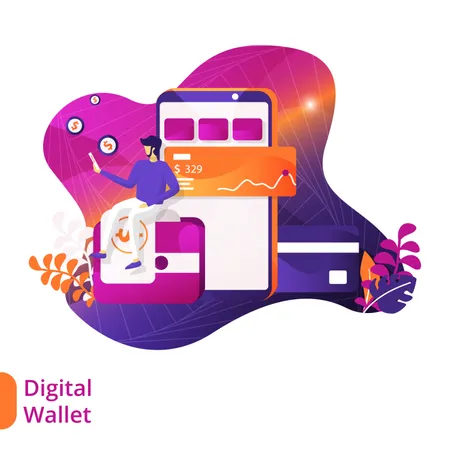 Digital Wallet  Illustration