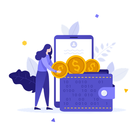 Digital wallet  Illustration