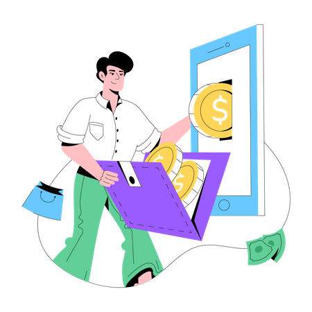 Digital Wallet  Illustration