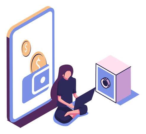 Digital Wallet  Illustration