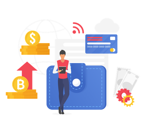 Digital wallet  Illustration