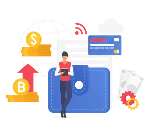 Digital wallet  Illustration