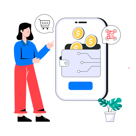 Digital Wallet  Illustration