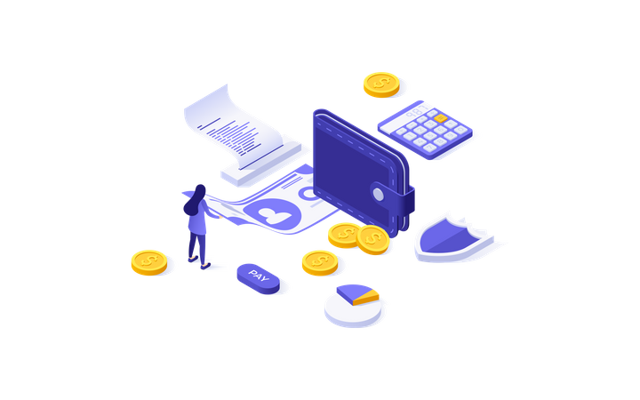 Digital wallet  Illustration