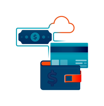 Digital wallet payment  Illustration