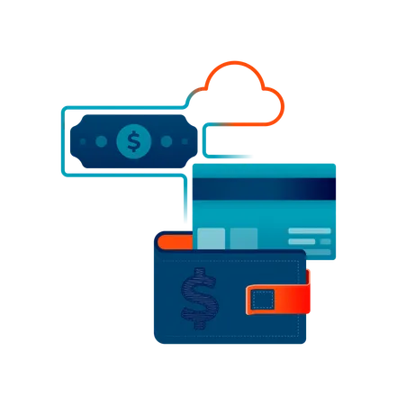 Digital wallet payment  Illustration