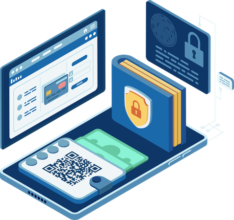 Digital wallet security  Illustration