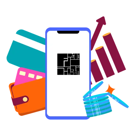 An Illustration Showcasing A Digital Wallet Transaction On A Smartphone Symbolizing The Convenience And Modernity Of Managing Finances Through Mobile Technologies Illustration