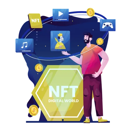 Digital World NFT Illustration