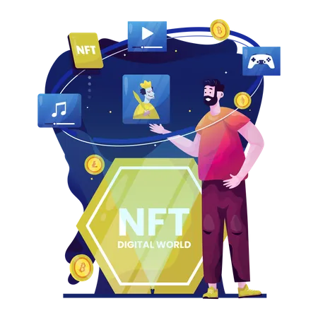 Digital World NFT  Illustration