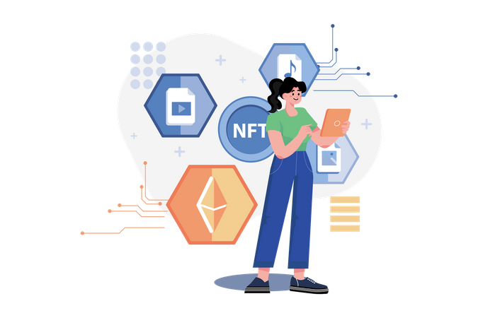 Digital World NFT  일러스트레이션