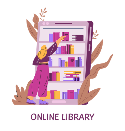 Interaktion mit digitalen Bibliotheken  Illustration