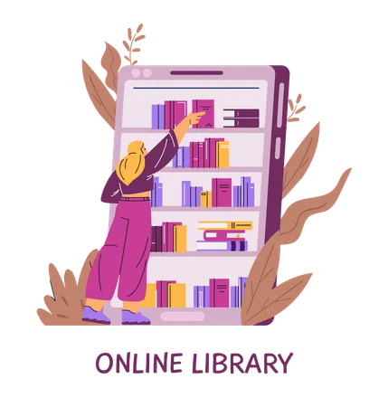Interaktion mit digitalen Bibliotheken  Illustration