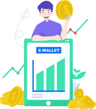 Digitale Geldbörse  Illustration