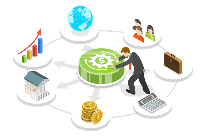 Digitale Lösungen für das Bankgeschäft  Illustration