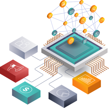 Digitale Netzwerkstrategien für die Geschäftsentwicklungstechnologie  Illustration