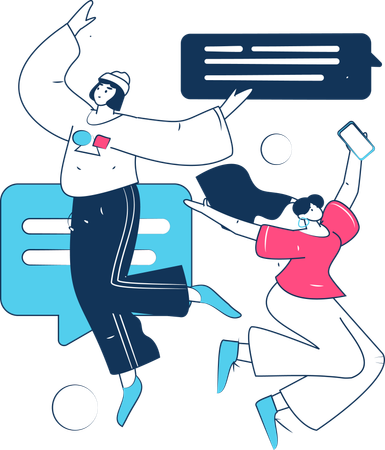 Messaging auf digitalen Plattformen  Illustration