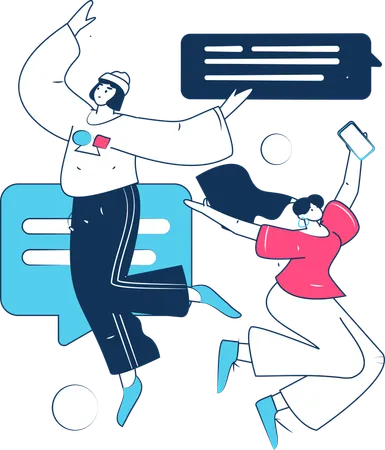 Messaging auf digitalen Plattformen  Illustration