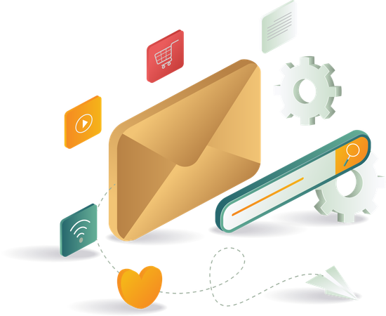 Digitale Transformation von E-Mail-Marketingstrategien  Illustration