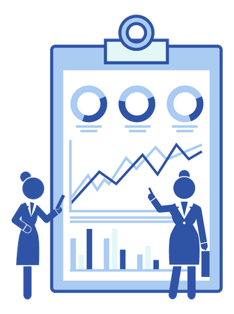 Digitaler Bericht mit Statistiken  Illustration