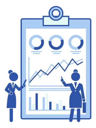 Digitaler Bericht mit Statistiken  Illustration