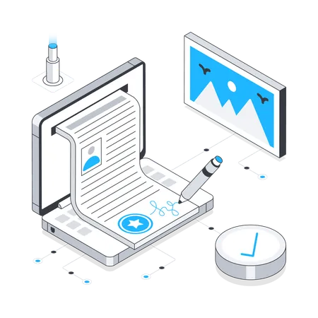 Digitales Vertragszeichen  Illustration