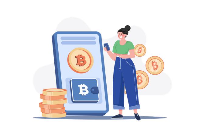Digitale Blockchain-Wallet  Illustration