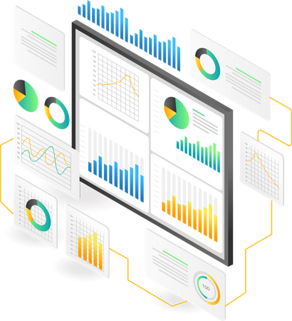 Dashboard zur digitalen Datenanalyse  Illustration