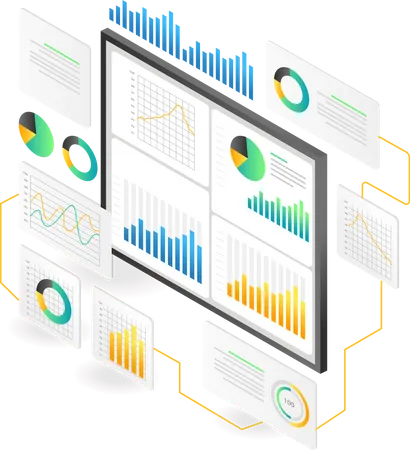 Dashboard zur digitalen Datenanalyse  Illustration